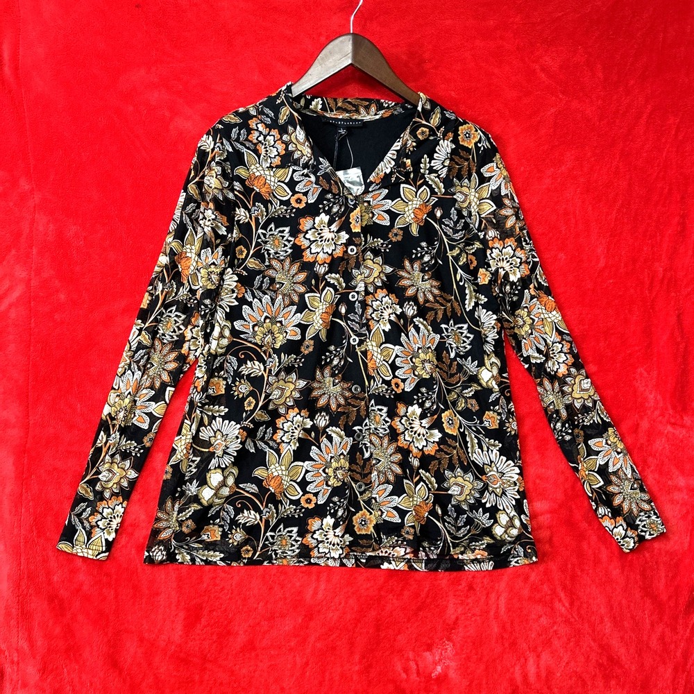 Anthropologie Jane + Delancey Sheer Button Top Nwt Size L Slinky Bohemian Artsy